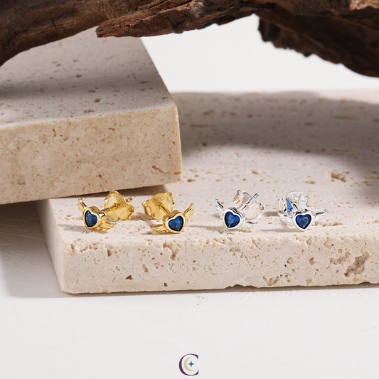Aurevia Winged Heart Stud Earrings
