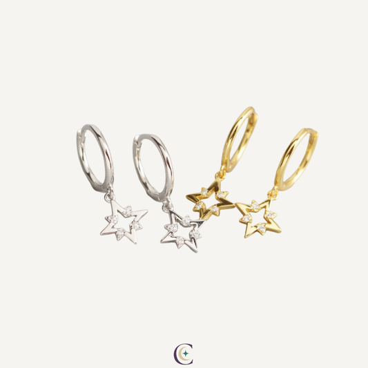 Astria Star Huggie Earrings